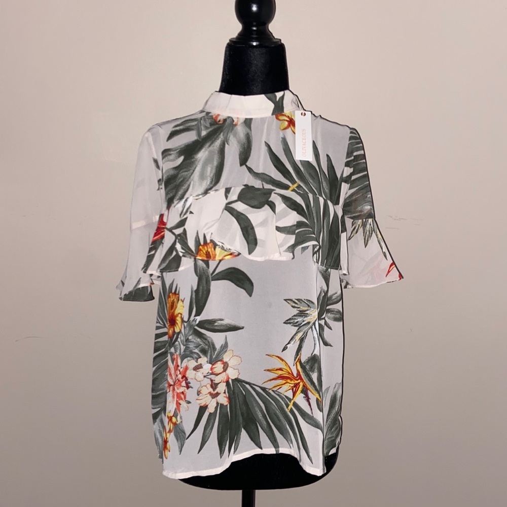 Olivaceous - White Palm Blouse